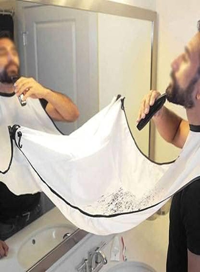 Osking Beard Hair Catcher for Shaving - Beard Trimming Apron & Beard Clippings Catcher (White Apron) - Image 5